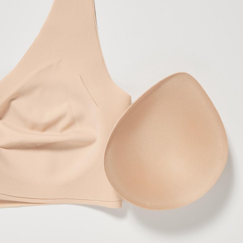 Beige Uniqlo Wireless Ultra Relax Women Bras | 1076013
