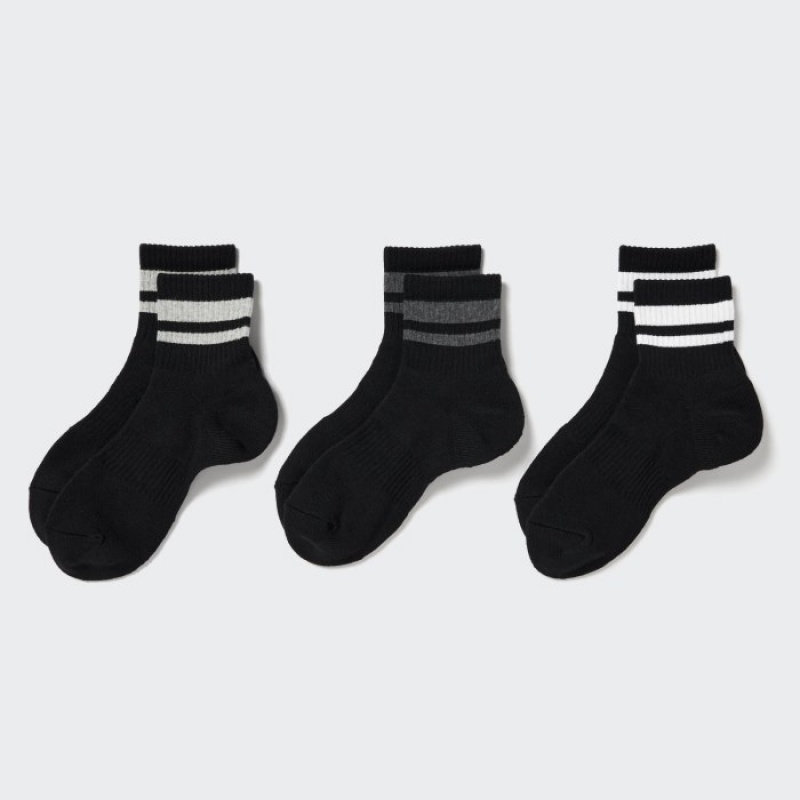 Black Uniqlo 3 Pack Women Socks | 1717086