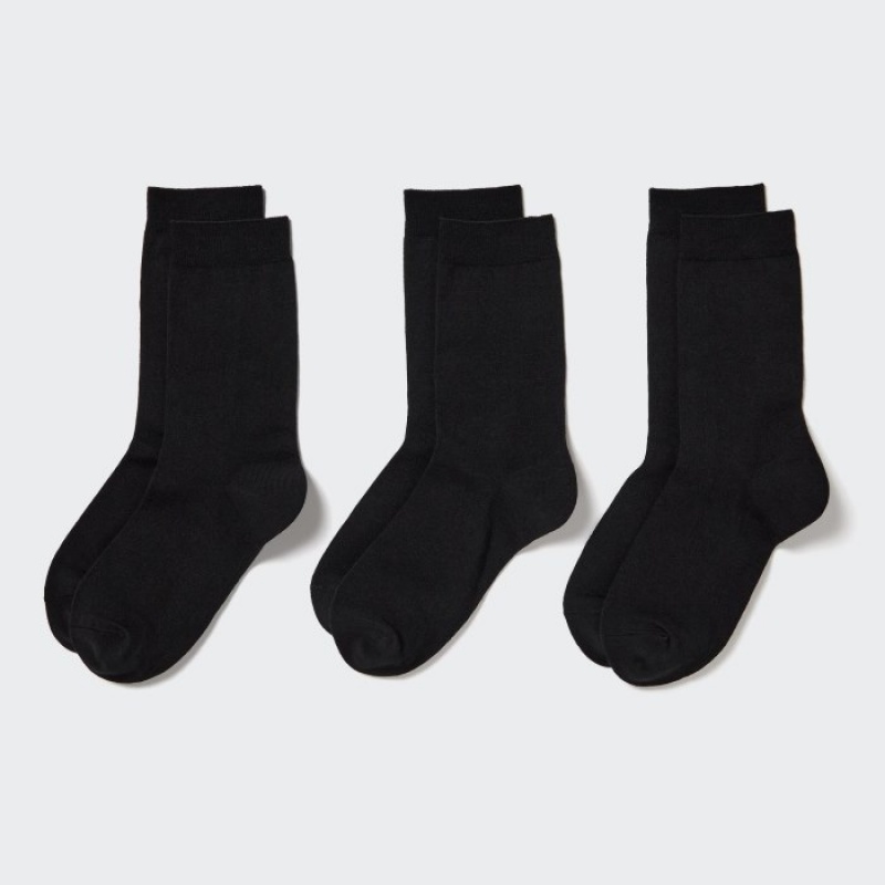 Black Uniqlo 3 Pack Women Socks | 4107755