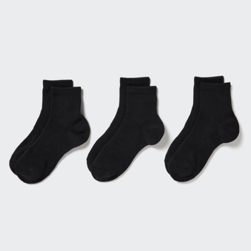 Black Uniqlo 3 Pack Women Socks | 4966009
