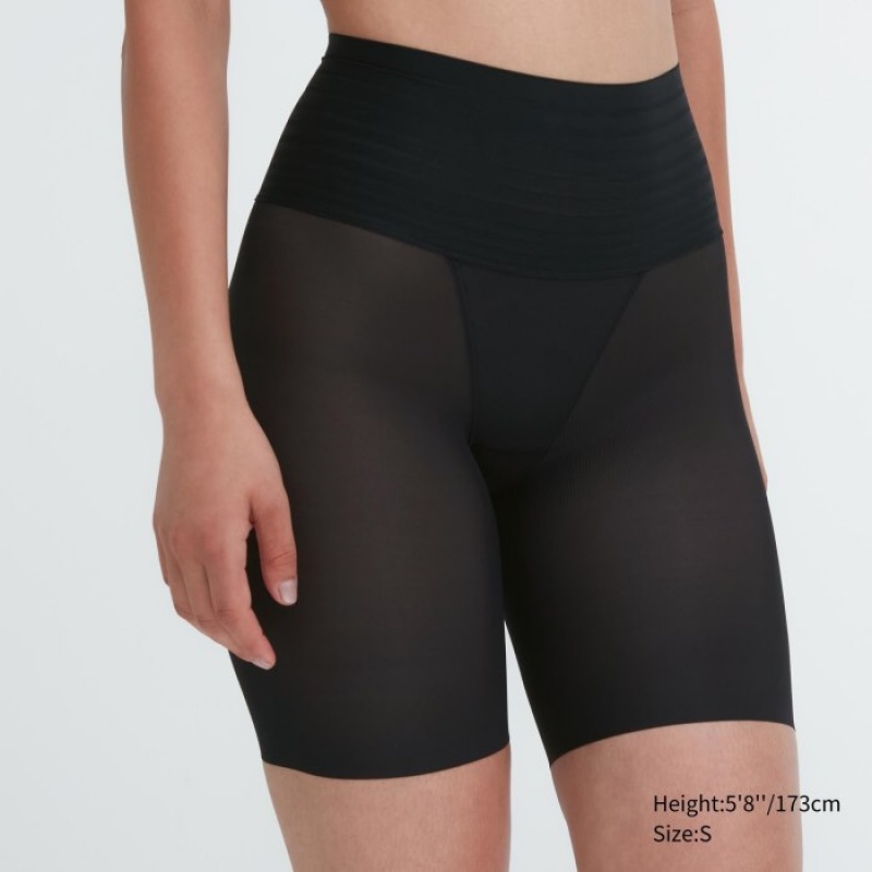 Black Uniqlo AIRism Smooth Body Shaper Unlined Half Women Shorts | 4768099