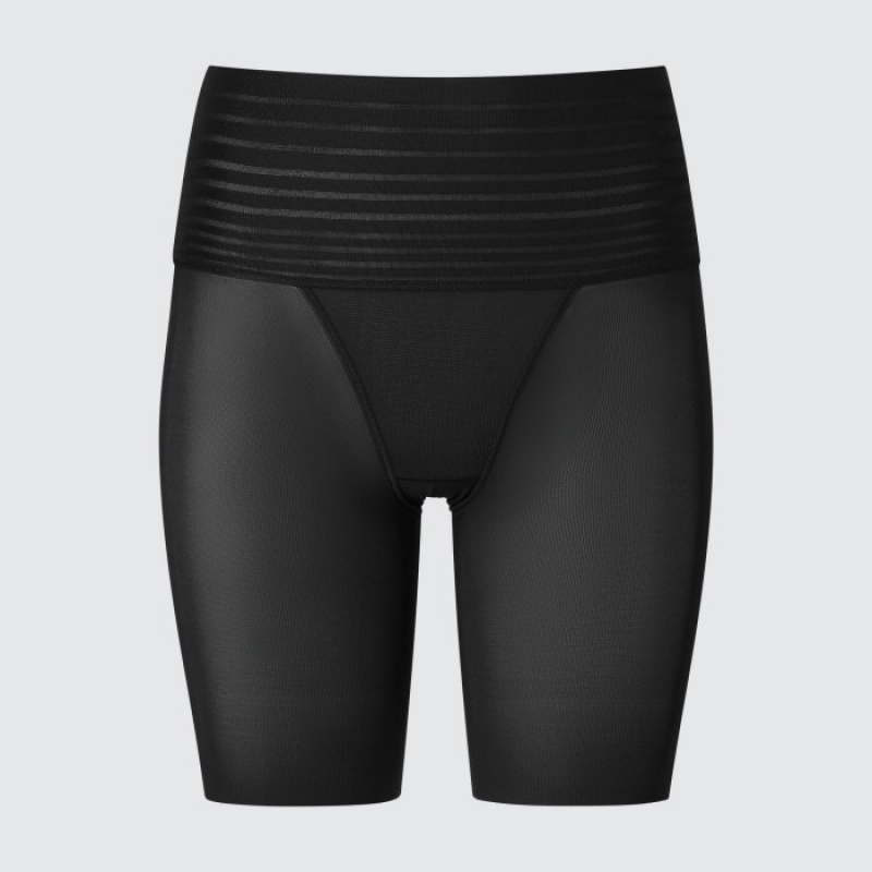 Black Uniqlo AIRism Smooth Body Shaper Unlined Half Women Shorts | 4768099