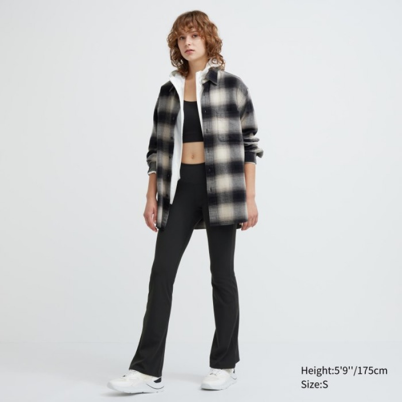 Black Uniqlo AIRism Soft Flare Leggings Women Pants | 6070665