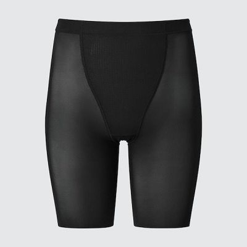 Black Uniqlo AIRism Support Body Shaper Unlined Half Women Tight | 6342063