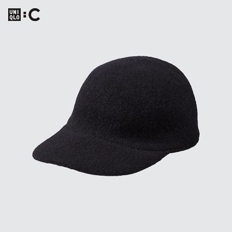 Black Uniqlo Adjustable Wool Women Caps | 4290171