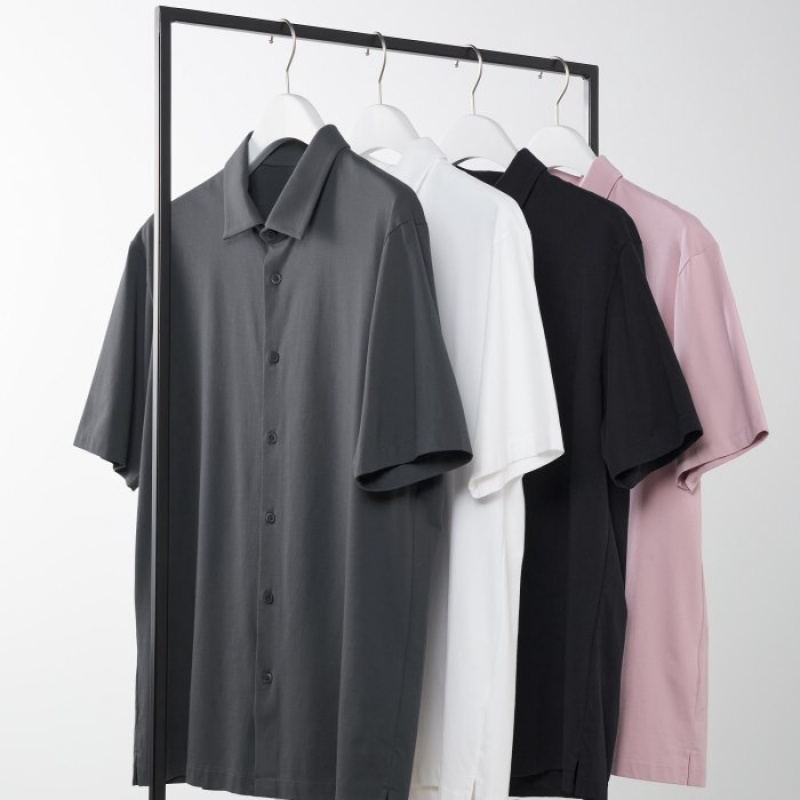 Black Uniqlo Airism Full Open Short-sleeve Women Polo Shirts | 2396905
