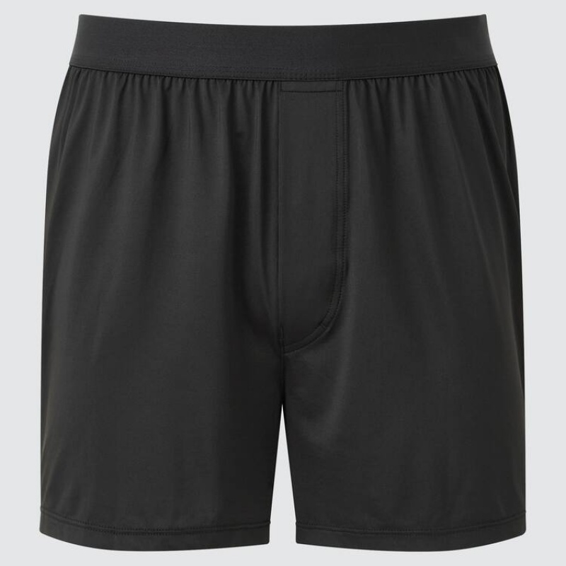Black Uniqlo Airism Loose Fit Boxers Men Underwear | 9028225