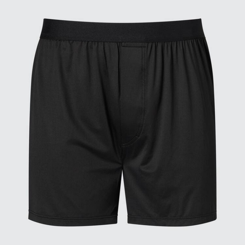Black Uniqlo Airism Loose Fit Boxers Men Underwear | 1029076