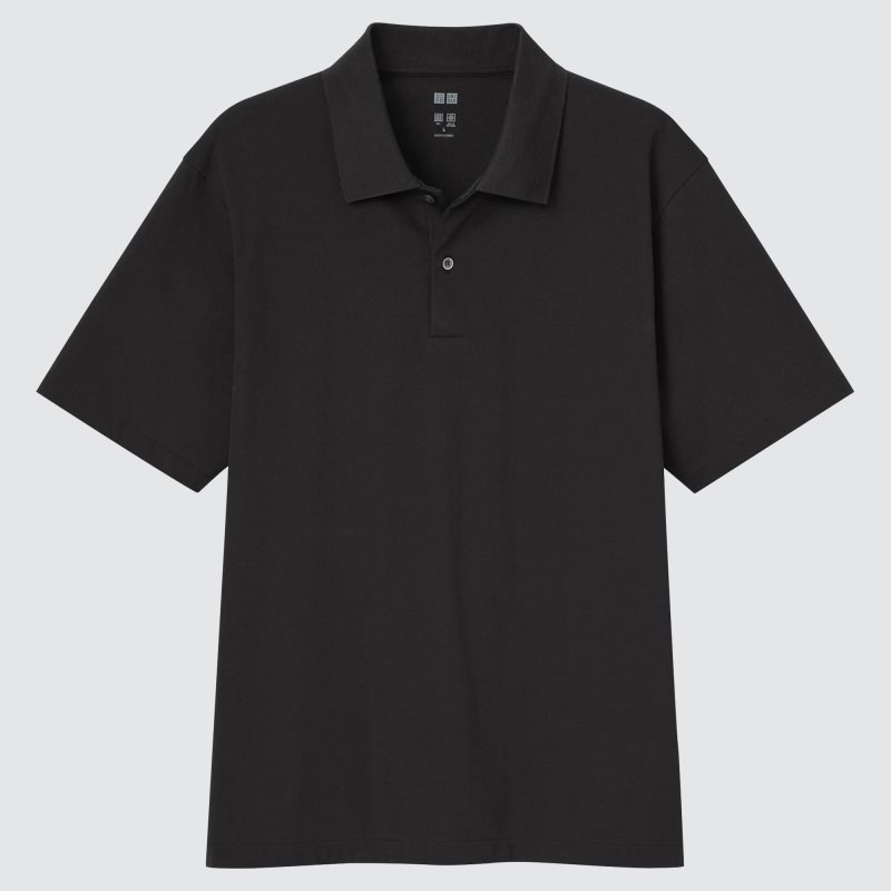 Black Uniqlo Airism Men Polo Shirts | 9583561