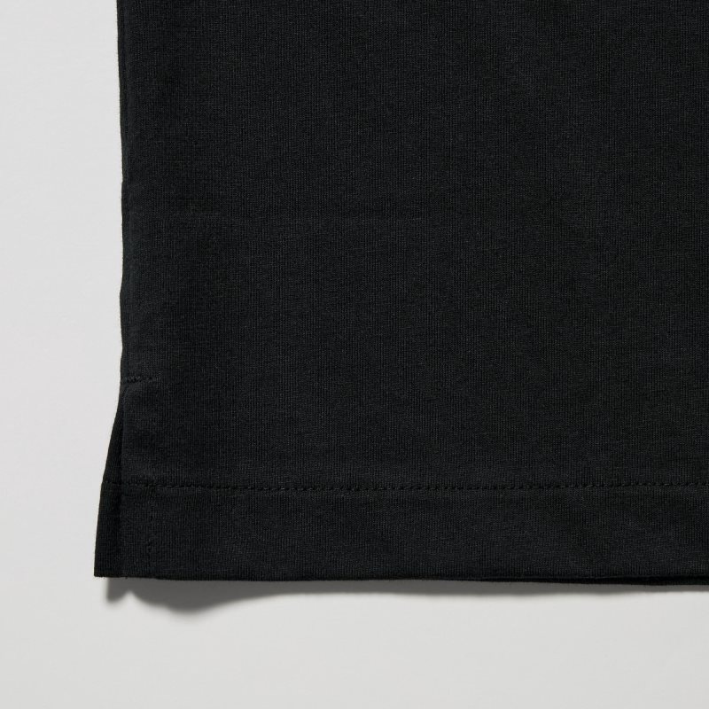 Black Uniqlo Airism Regular Collar Men Polo Shirts | 8730546