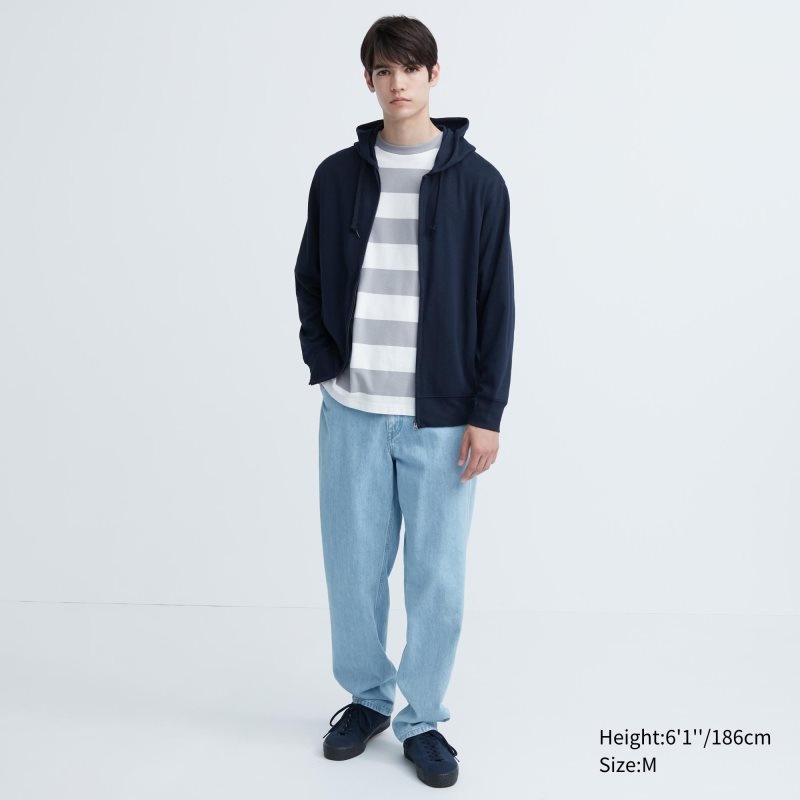 Black Uniqlo Airism Uv Protection Full-zip Men Hoodie | 2690603