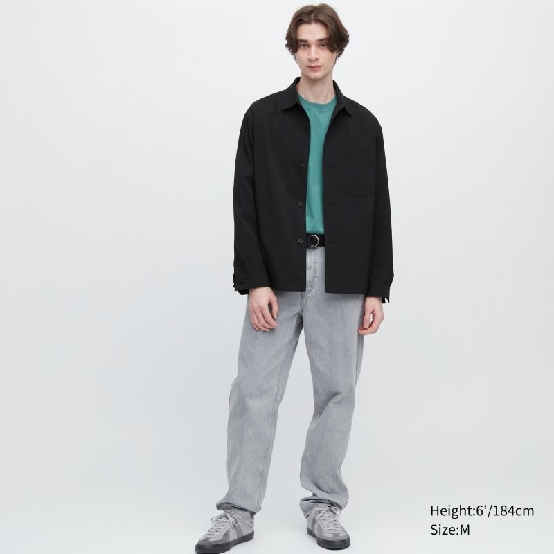Black Uniqlo Airsense Shirt Ultra Light Shirt Men Jackets | 4694414
