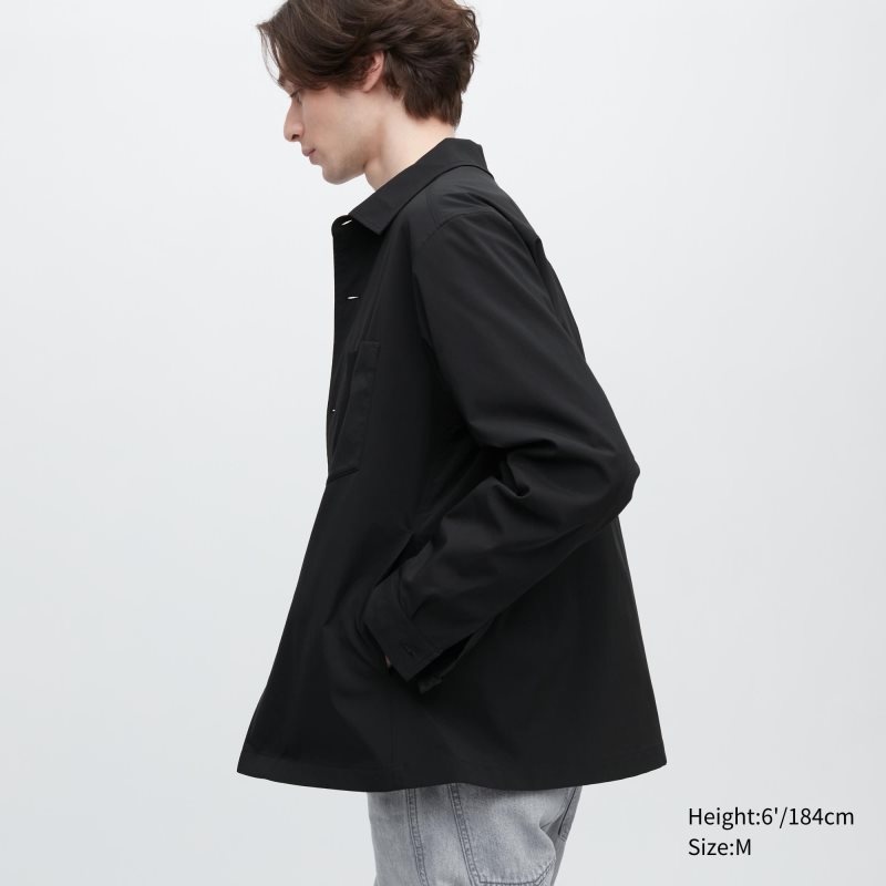Black Uniqlo Airsense Shirt Ultra Light Shirt Men Jackets | 4694414