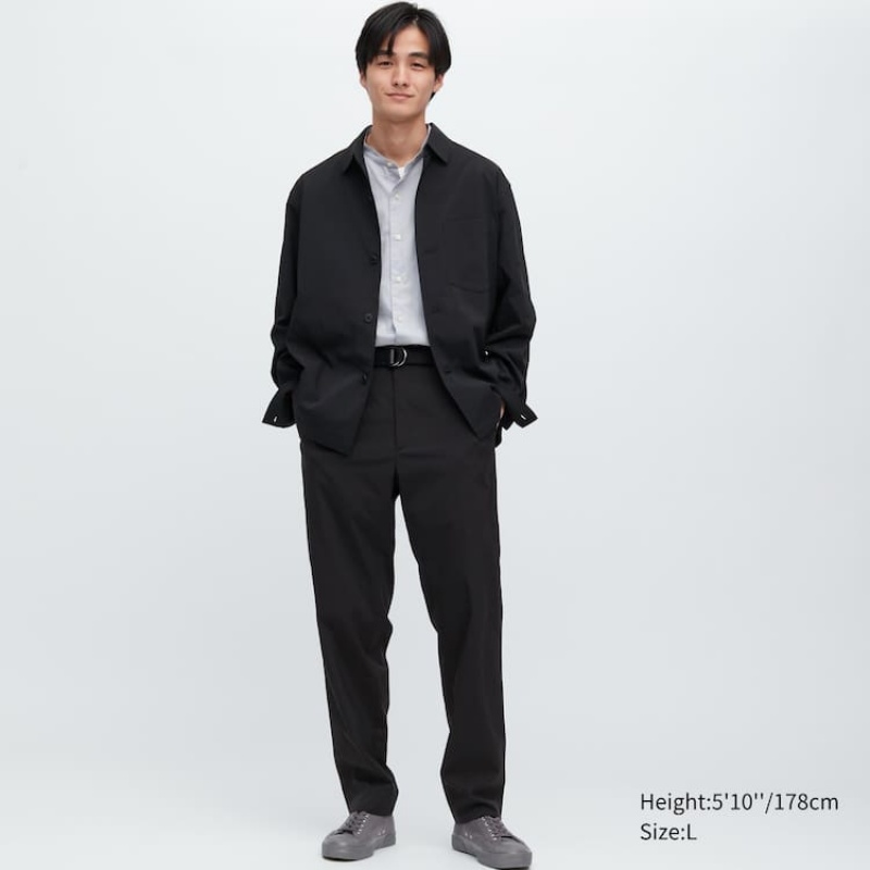 Black Uniqlo Airsense Ultra Light Relaxed Fit Men Pants | 2097970