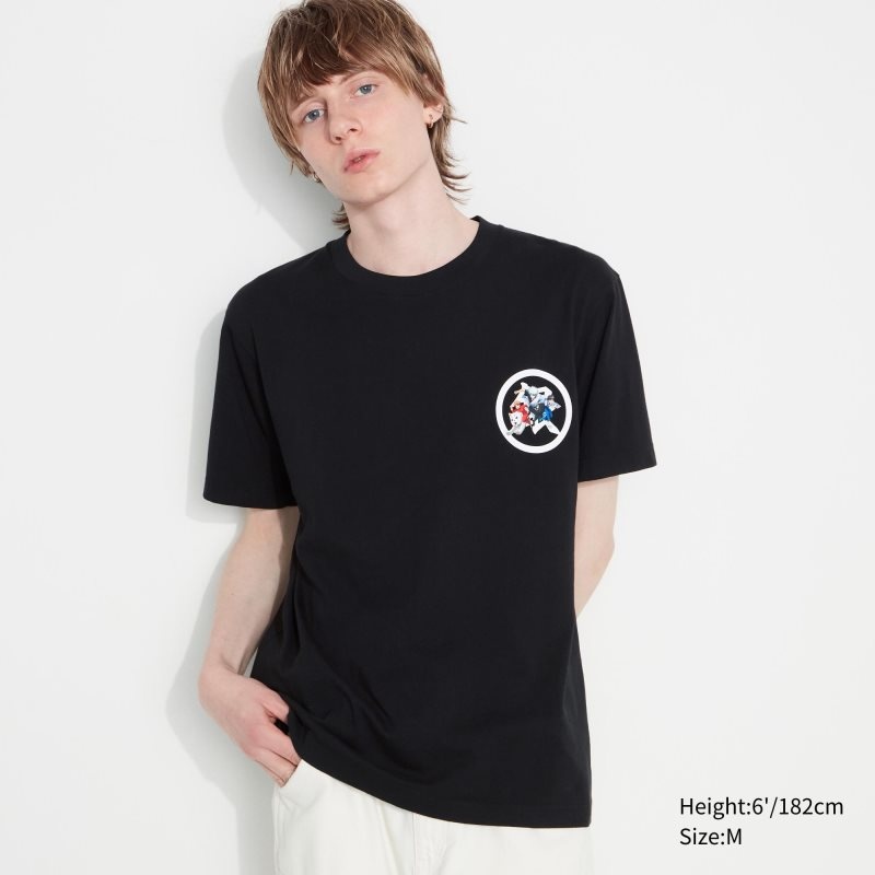 Black Uniqlo Anime Gintama Ut Short-sleeve Graphic Men T Shirts | 7760523
