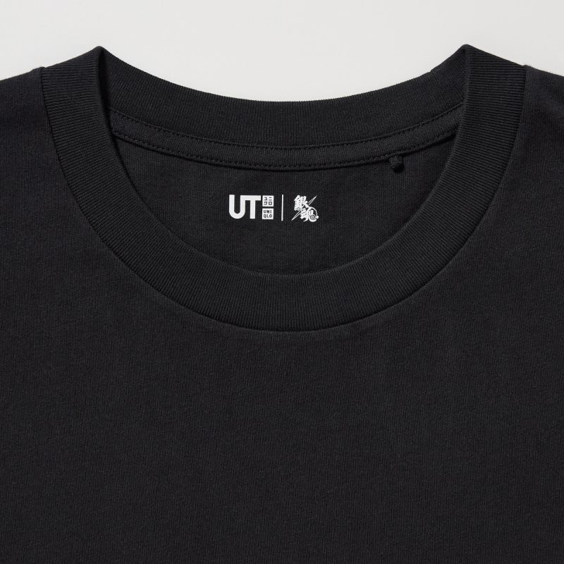Black Uniqlo Anime Gintama Ut Short-sleeve Graphic Men T Shirts | 7760523