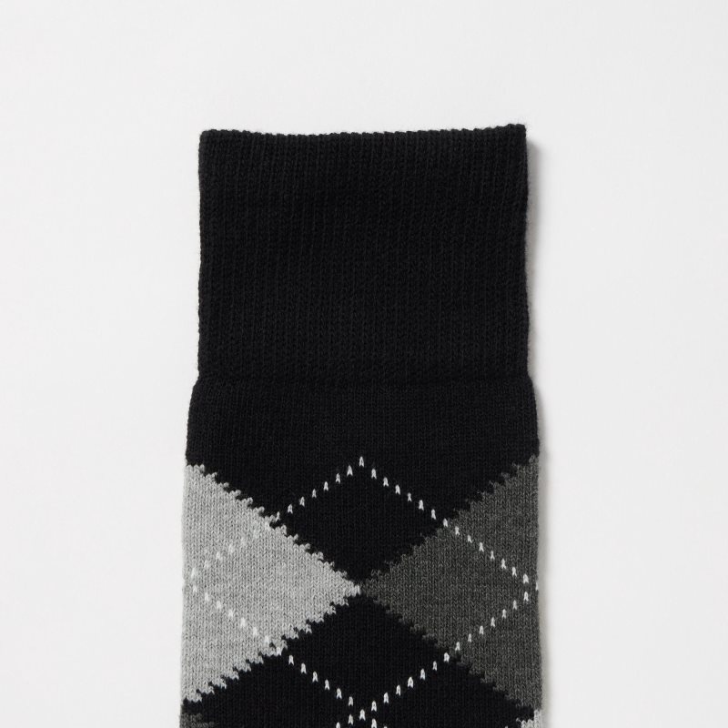 Black Uniqlo Argyle Men Socks | 2030073