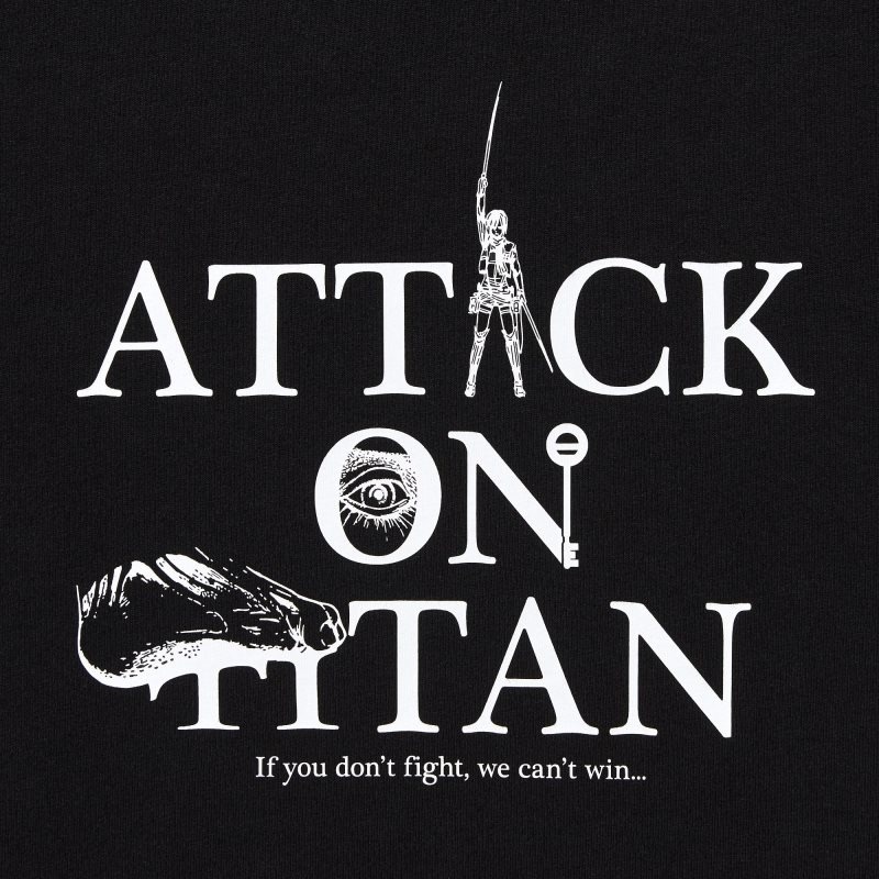 Black Uniqlo Attack On Titan Ut Short-sleeve Graphic If We Don't Fight, We Can't Win Men T Shirts | 6134278