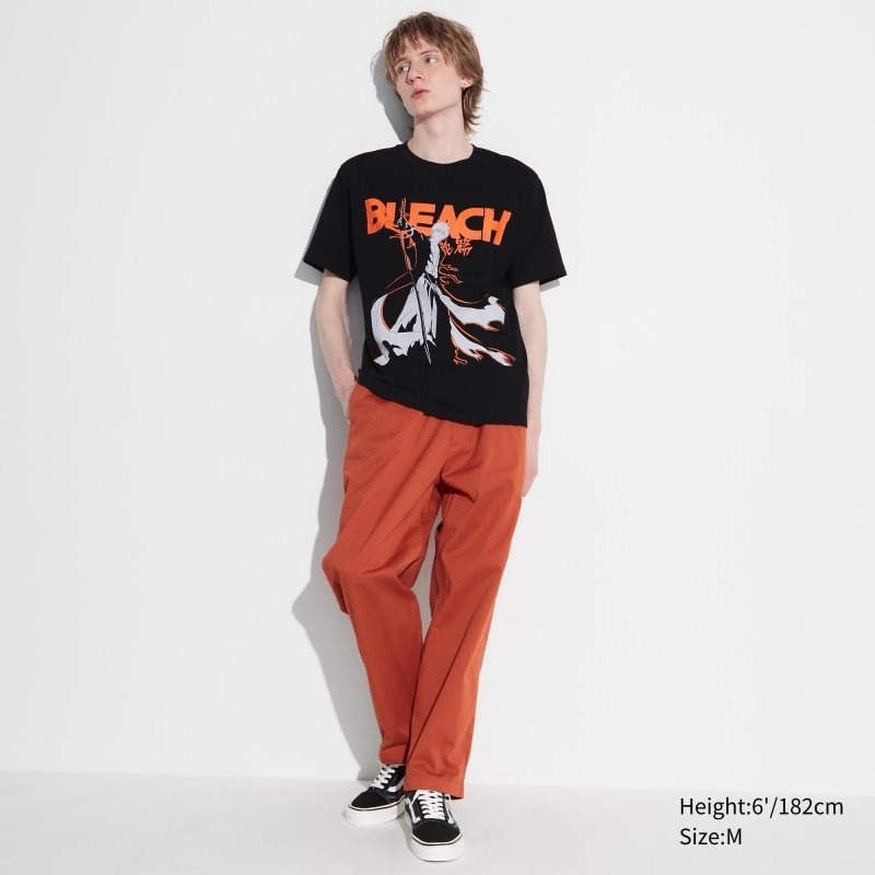 Black Uniqlo Bleach: Thousand-year Blood War Ut Short-sleeve Graphic Men T Shirts | 4374373