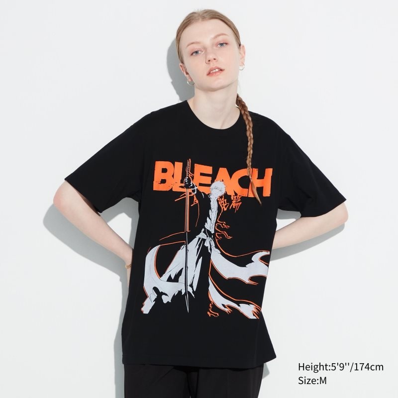 Black Uniqlo Bleach: Thousand-year Blood War Ut Short-sleeve Graphic Men T Shirts | 4374373