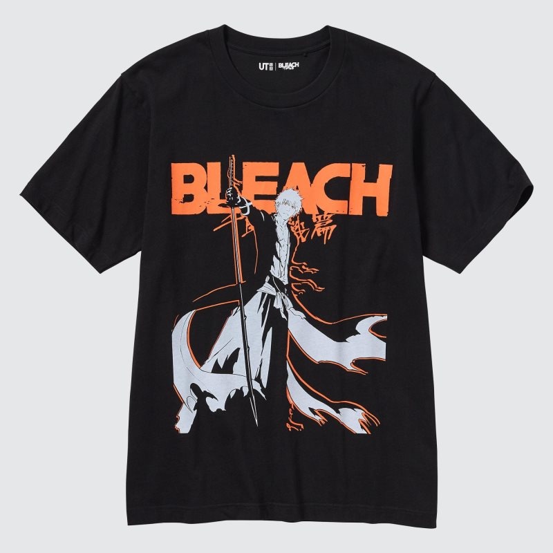 Black Uniqlo Bleach: Thousand-year Blood War Ut Short-sleeve Graphic Men T Shirts | 4374373