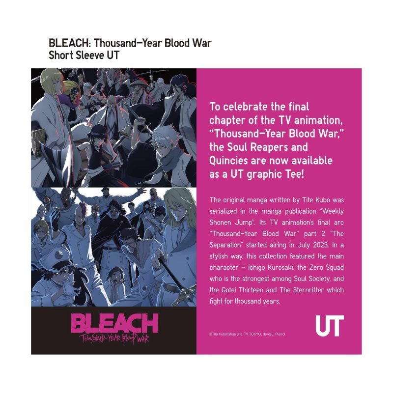 Black Uniqlo Bleach: Thousand-year Blood War Ut Short-sleeve Graphic Men T Shirts | 4374373