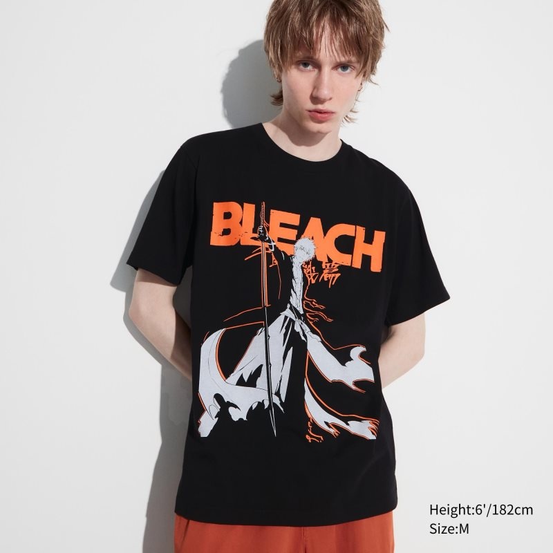 Black Uniqlo Bleach: Thousand-year Blood War Ut Short-sleeve Graphic Men T Shirts | 4374373
