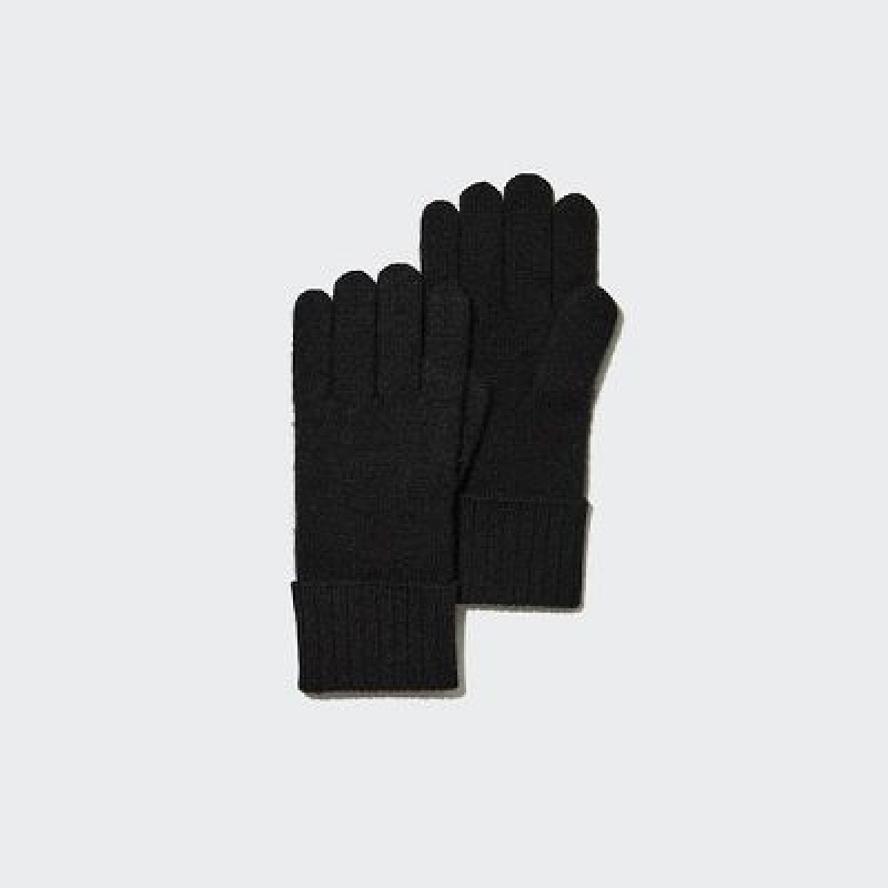 Black Uniqlo Cashmere Knitted Women Gloves | 3957955