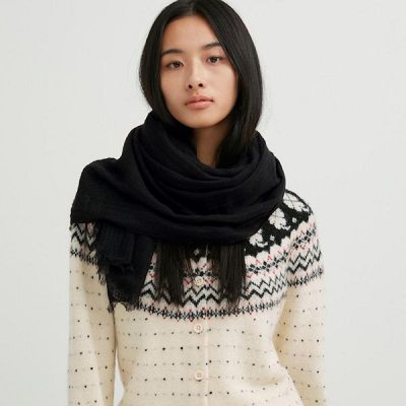 Black Uniqlo Cashmere Stole Women Scarves | 5634671