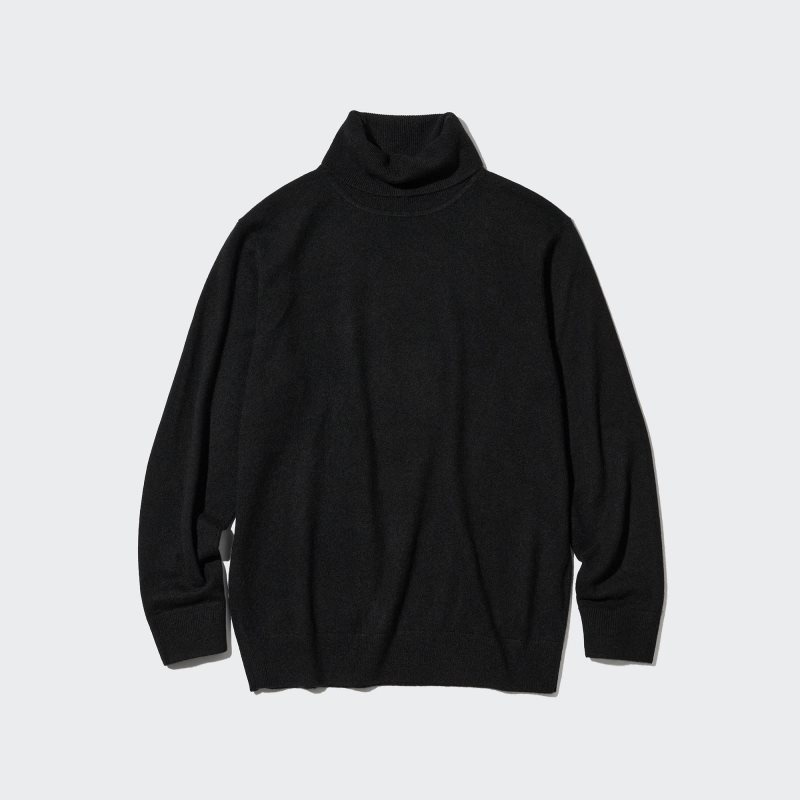 Black Uniqlo Cashmere Turtleneck Long-sleeve Men Sweaters | 3248400