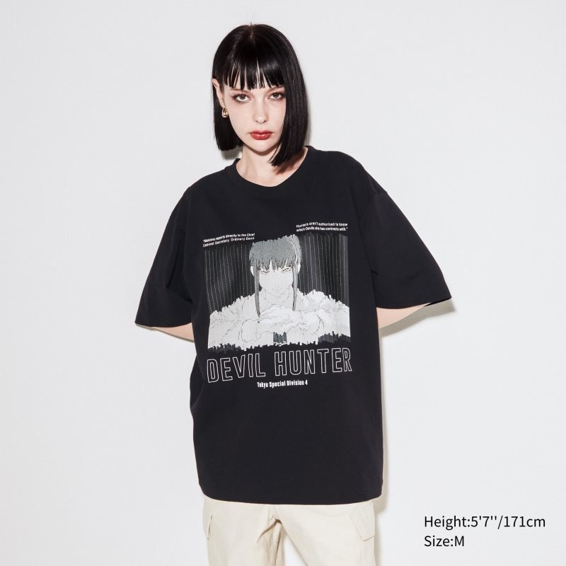Black Uniqlo Chainsaw Man × Kosuke Kawamura Short Sleeve Ut Oversized Men T Shirts | 6918882