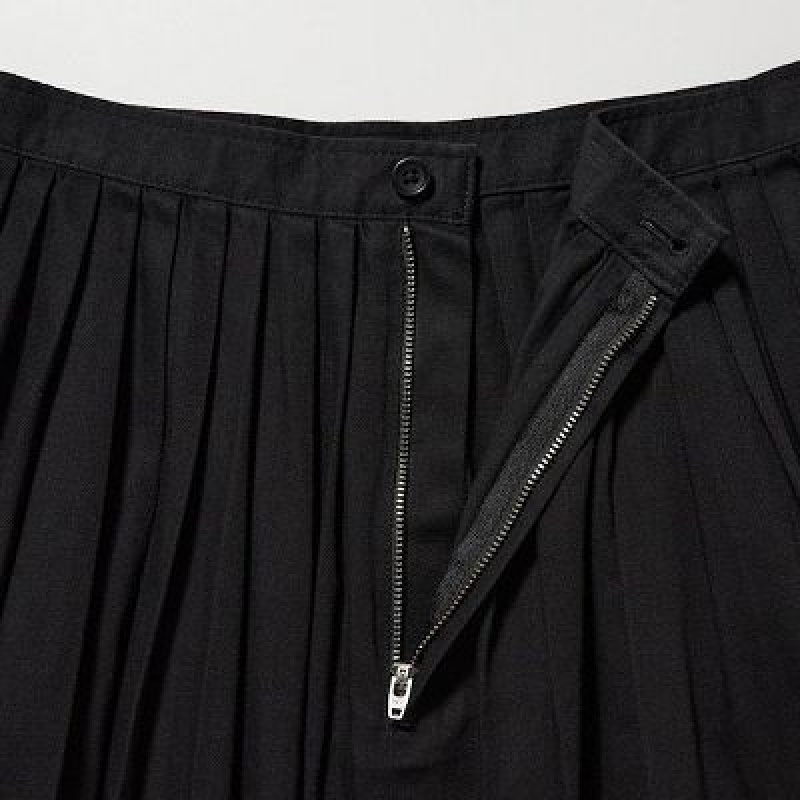 Black Uniqlo Denim Gather Women Skirts | 3540384