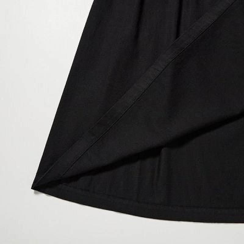Black Uniqlo Denim Gather Women Skirts | 3540384