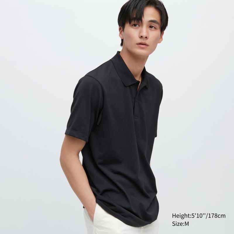Black Uniqlo Dry-ex Men Polo Shirts | 2196634