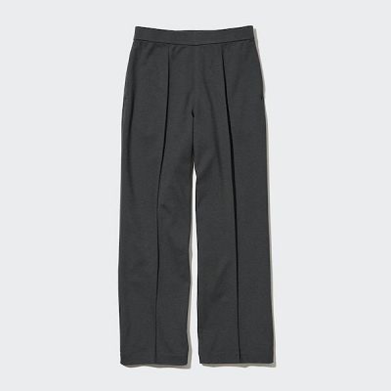 Black Uniqlo Easy Wide Straight Women Pants | 8659372