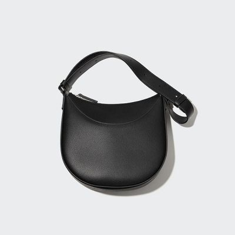 Black Uniqlo Faux-Leather One Handle Women Crossbody Bags | 5530190