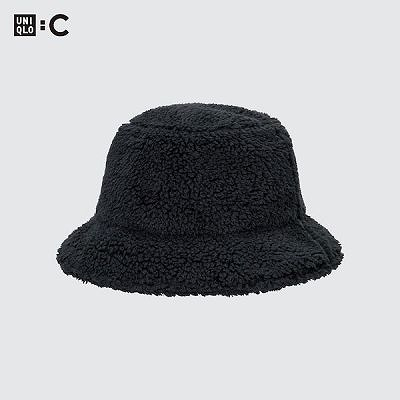 Black Uniqlo Faux Shearling Adjustable Women Hats | 2682422