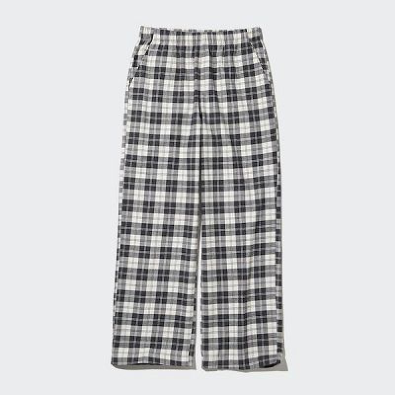 Black Uniqlo Flannel Women Pants | 4491195