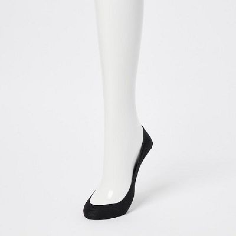 Black Uniqlo Footsies 3 Pack (Low Cut) Women Socks | 5062382