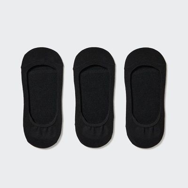 Black Uniqlo Footsies 3 Pack (Low Cut) Women Socks | 5062382