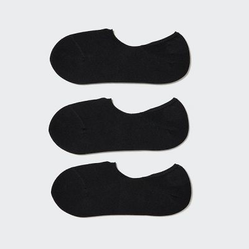 Black Uniqlo Footsies (3 Pairs) Women Socks | 4786950