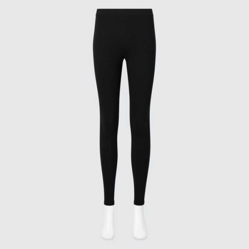 Black Uniqlo HEATTECH Cotton Extra Warm Women Leggings | 2854052