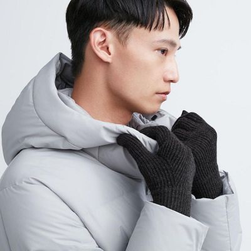 Black Uniqlo HEATTECH Knitted Women Gloves | 6730905