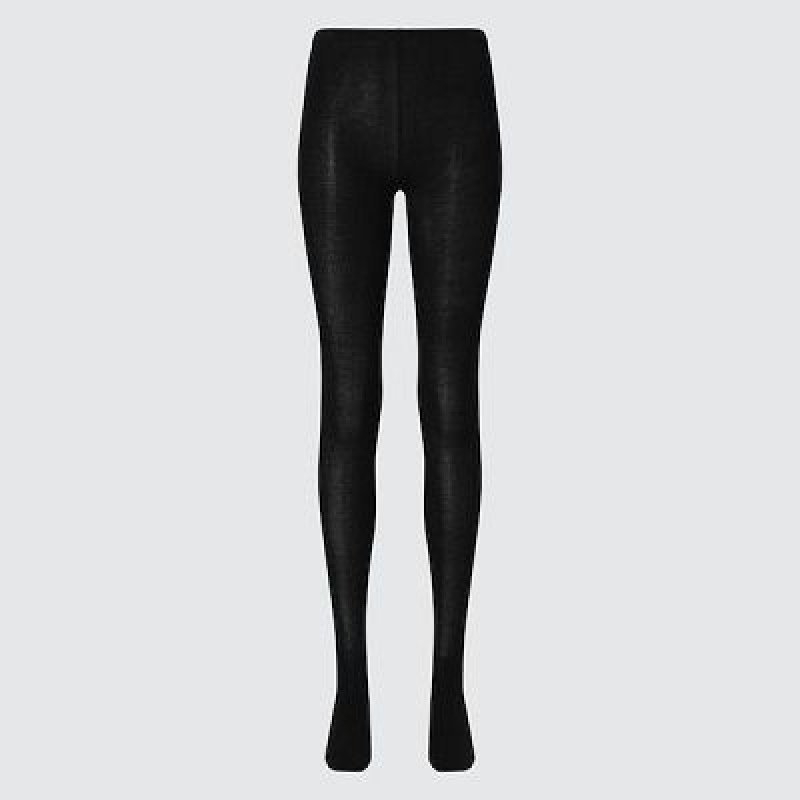 Black Uniqlo HEATTECH Knitted Women Tight | 1034623