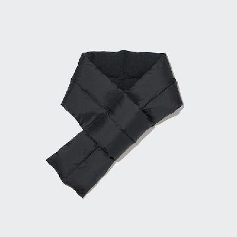 Black Uniqlo HEATTECH Lined Padded Women Scarves | 3639136