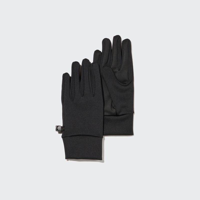 Black Uniqlo HEATTECH Lined Stretch Men Gloves | 30216