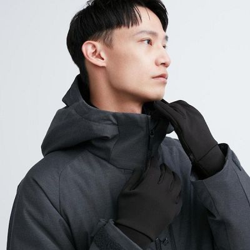 Black Uniqlo HEATTECH Lined Stretch Women Gloves | 8067188