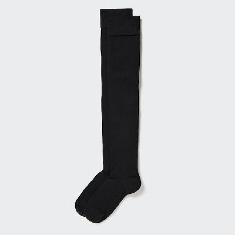 Black Uniqlo HEATTECH Over-The-Knee Women Socks | 9256853