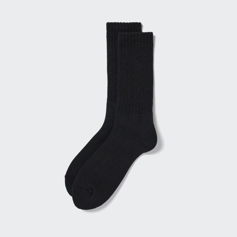 Black Uniqlo HEATTECH Pile Men Socks | 8341867