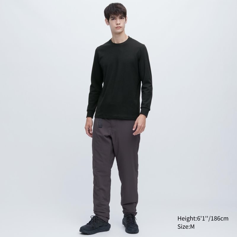 Black Uniqlo HEATTECH Ultra Warm Crew Neck Long-Sleeve Men T Shirts | 5883590